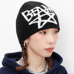 Y2K Beam Star Graphic Beanie