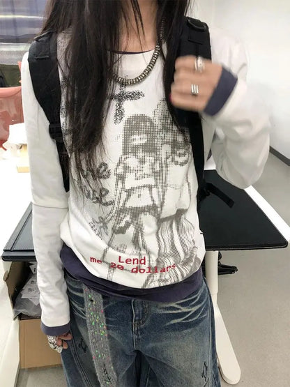 Y2K Besties Punk Graphic Long Sleeve Top T-Shirt