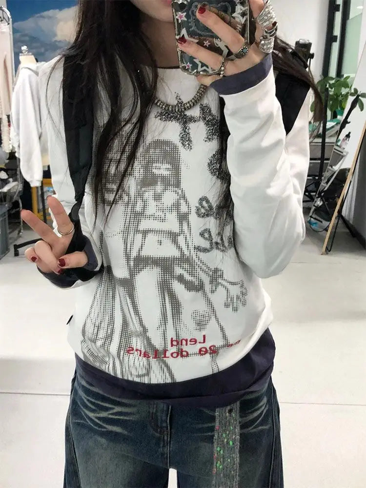 Y2K Besties Punk Graphic Long Sleeve Top T-Shirt