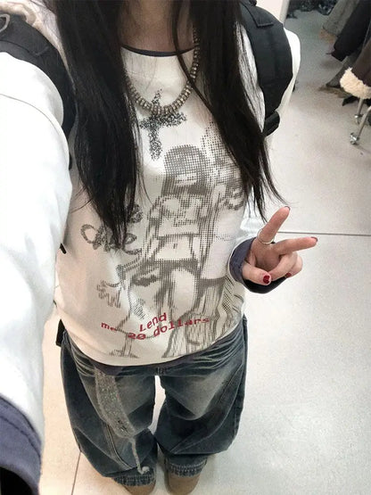 Y2K Besties Punk Graphic Long Sleeve Top T-Shirt