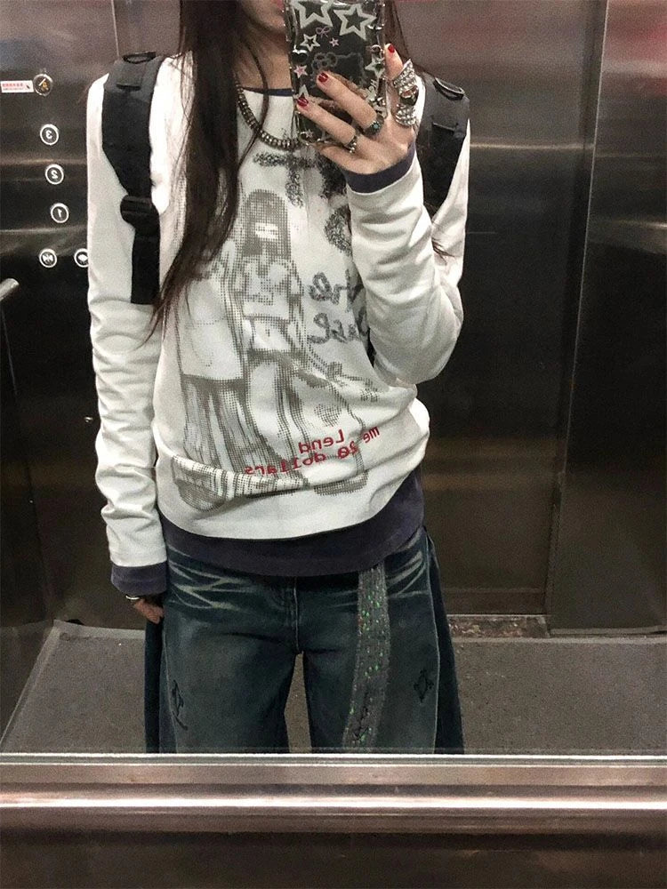 Y2K Besties Punk Graphic Long Sleeve Top T-Shirt