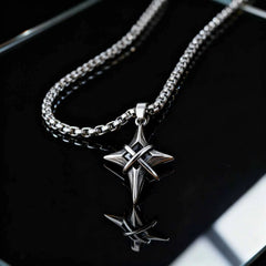 Y2K Black Zircon Star Pendant Necklace