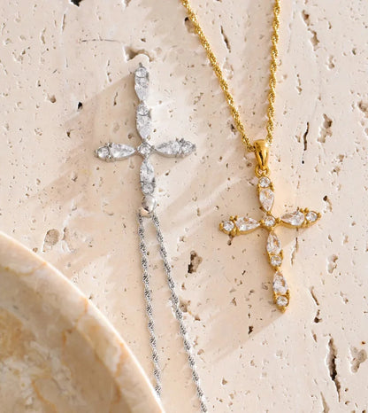 Y2K Bling Cross Pendant Necklace