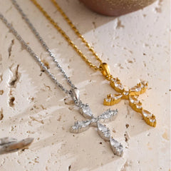 Y2K Bling Cross Pendant Necklace
