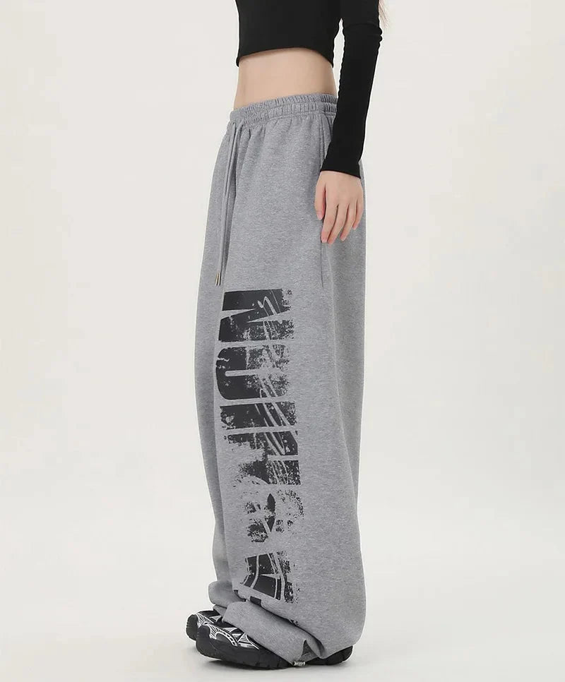 Y2K Block Graphic Sweatpants Joggers Trousers