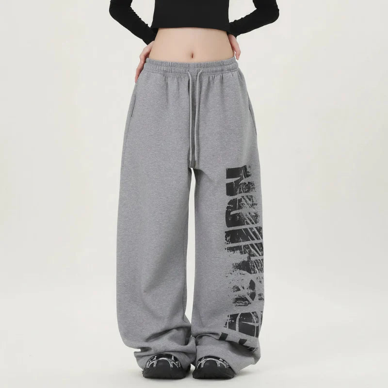 Y2K Block Graphic Sweatpants Joggers Trousers