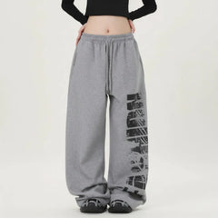 Y2K Block Graphic Sweatpants Joggers Trousers