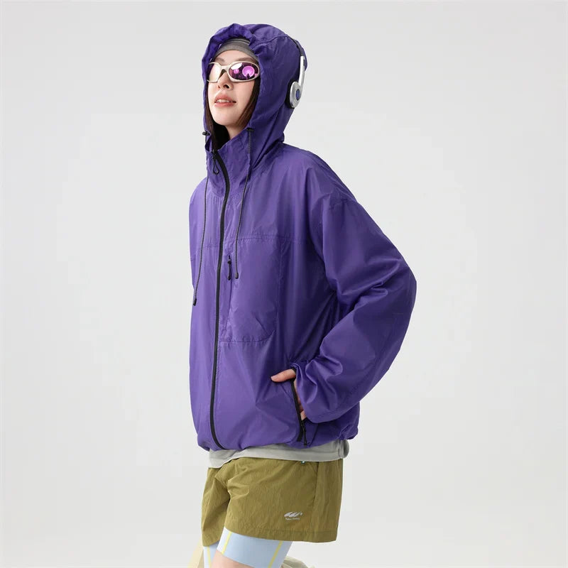 Y2K Block Zip Up Hiking Windbreaker