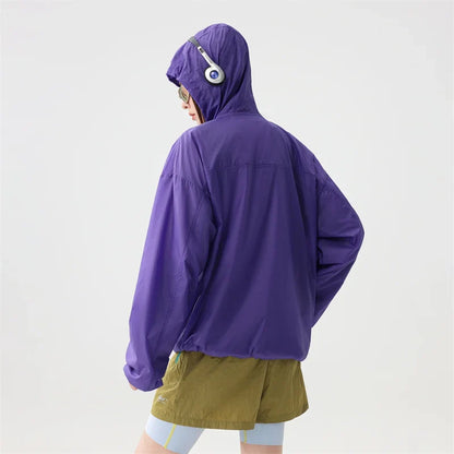 Y2K Block Zip Up Hiking Windbreaker