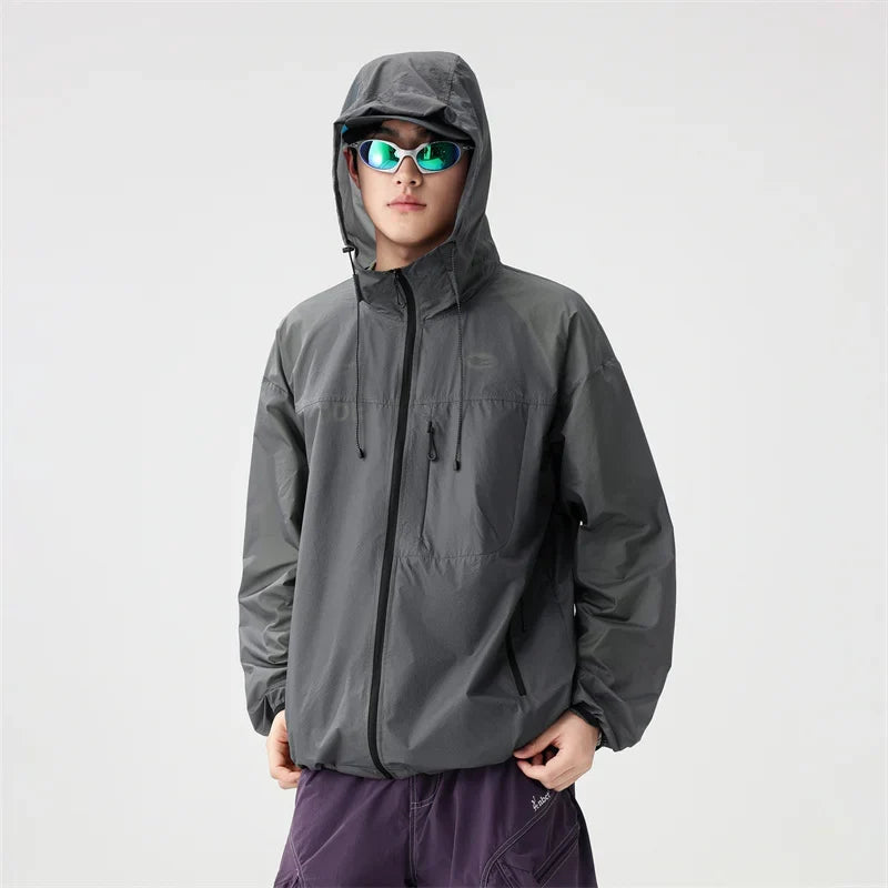 Y2K Block Zip Up Hiking Windbreaker