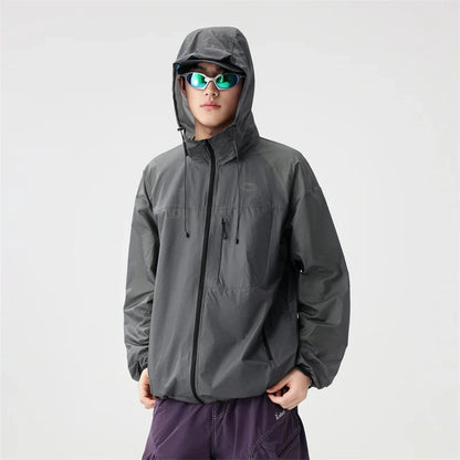 Y2K Block Zip Up Hiking Windbreaker