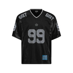 Y2K Blue Accent V Neck Football Jersey