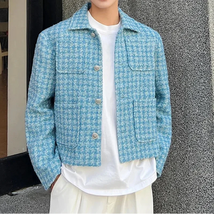 Y2K Blue Star Distressed Spring Jacket