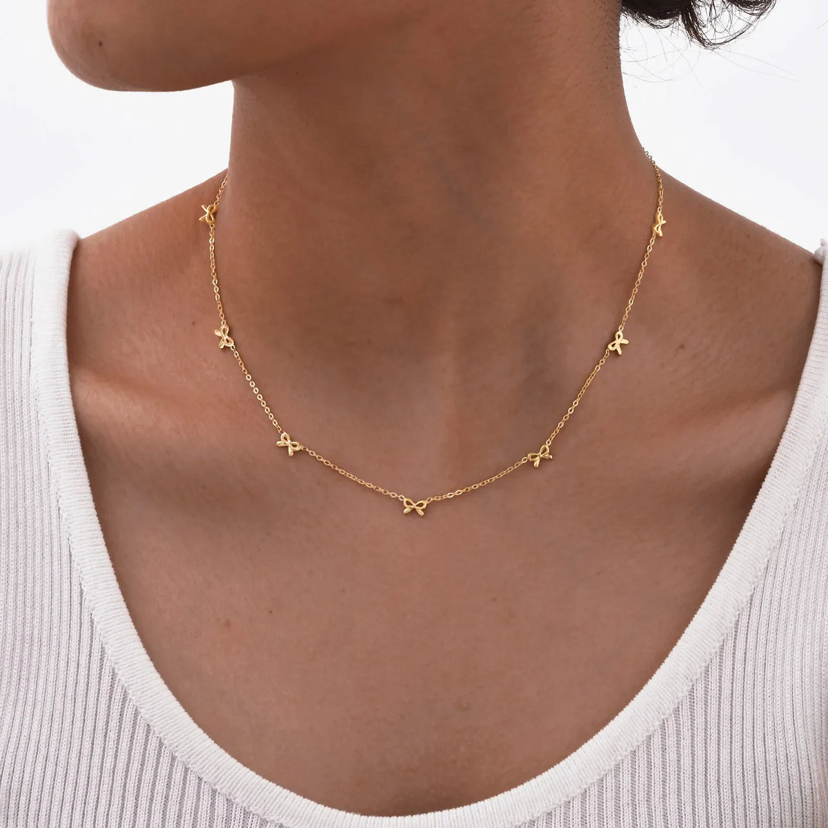 Y2K Bow Charms Necklace