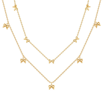 Y2K Bow Charms Necklace