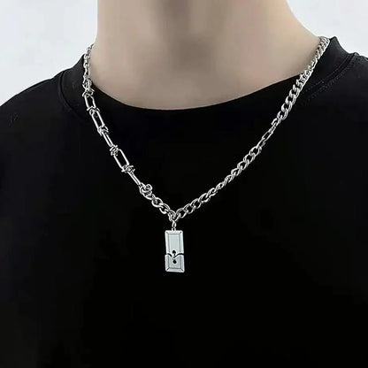 Y2K Broken Pendant Chain Necklace