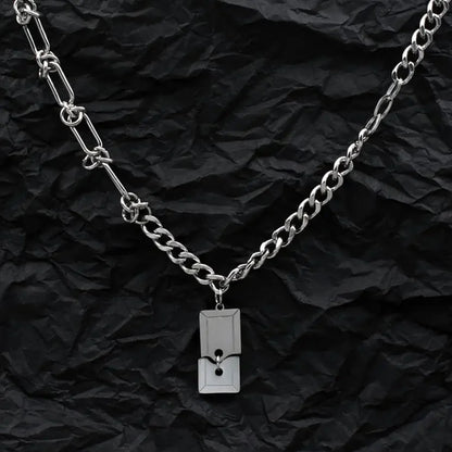 Y2K Broken Pendant Chain Necklace