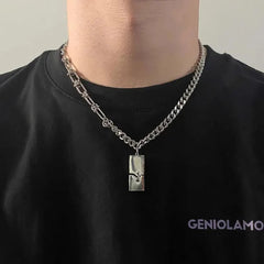 Y2K Broken Pendant Chain Necklace