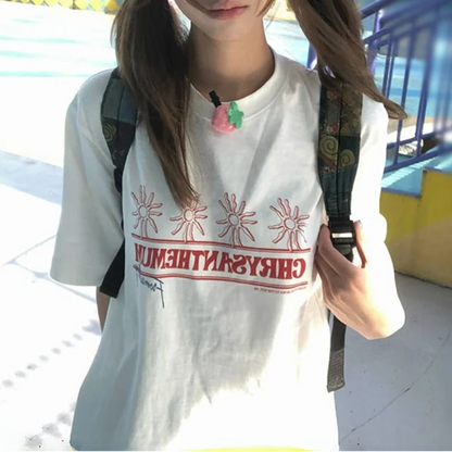 Y2K "CHRYSANTHEMUM" Graphic T Shirt
