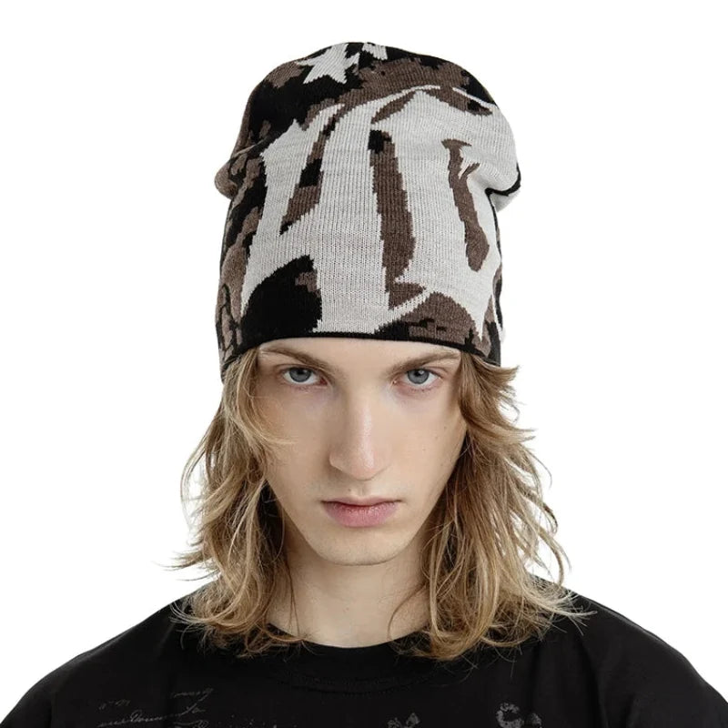 Y2K Camo 40 Graphic Beanie