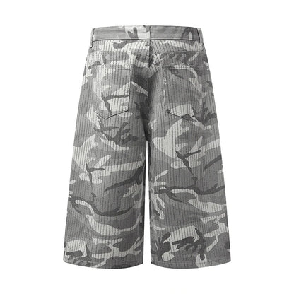 Y2K Camouflage Rhinestone Baggy Shorts Jorts
