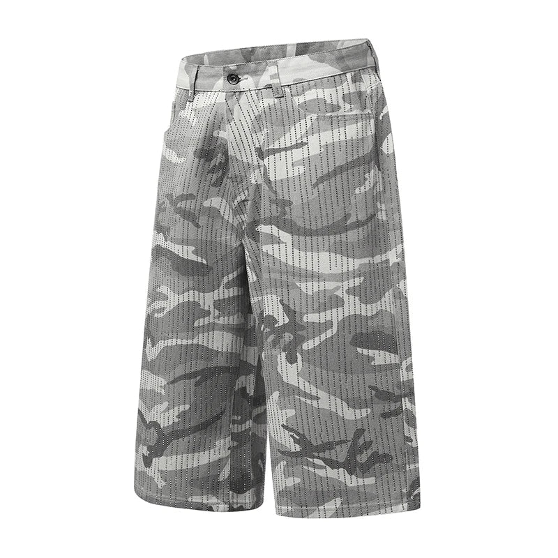 Y2K Camouflage Rhinestone Baggy Shorts Jorts
