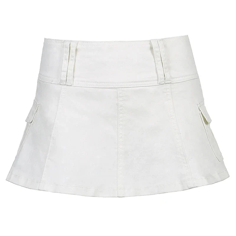 Y2K Cargo Denim High Waist Mini Skirt