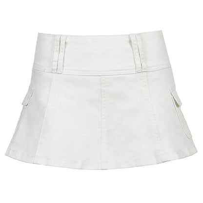 Y2K Cargo Denim High Waist Mini Skirt