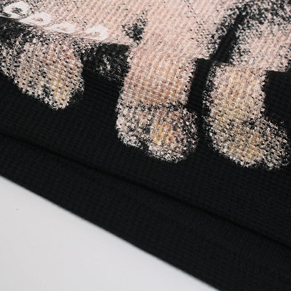 Y2K Cat Eyes Graphic Long Sleeve Top