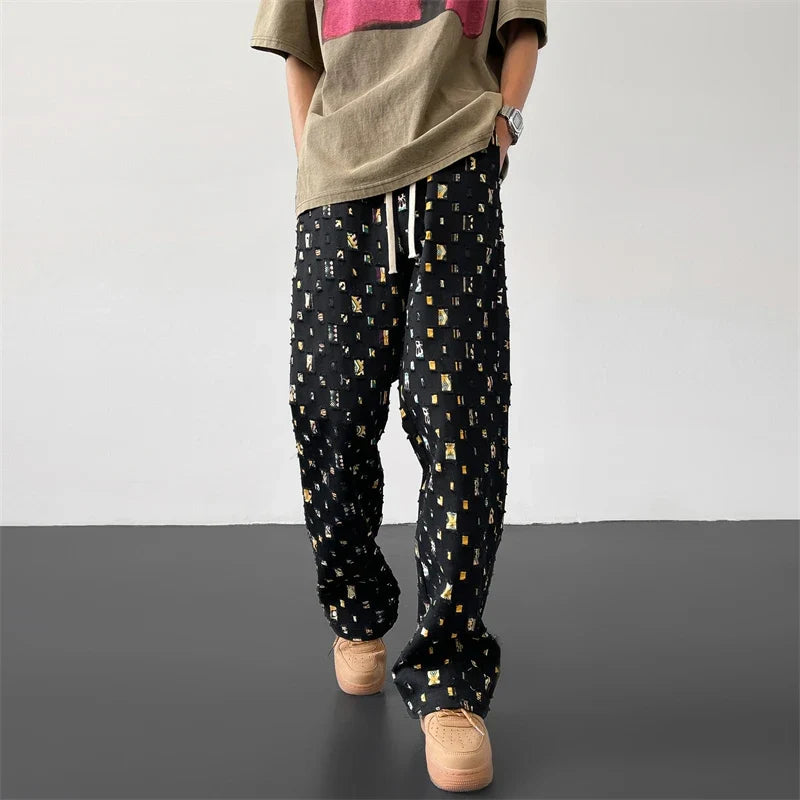 Y2K Checker Plaid Sweatpants Jogger Trousers