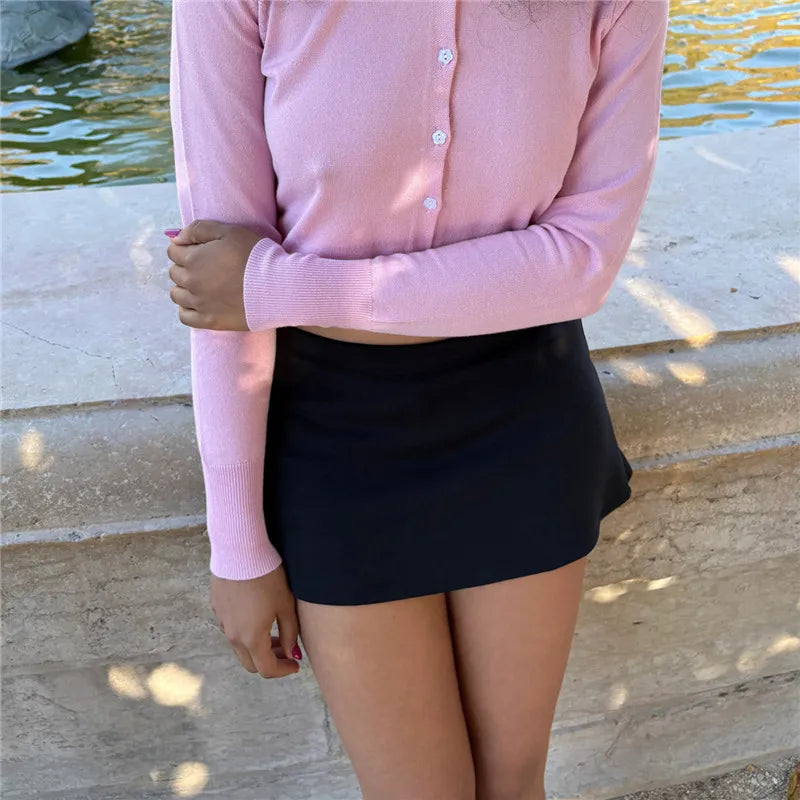 Y2K Comfy Plain Mini Skirt