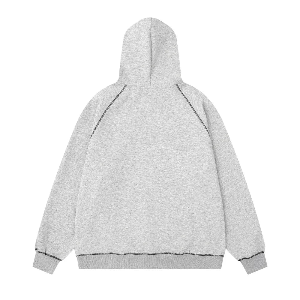 Y2K Contrast Stitch Embroidered Hoodie