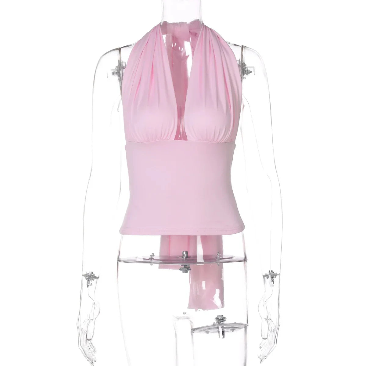 Y2K Cropped Low Cut Backless Halter Top