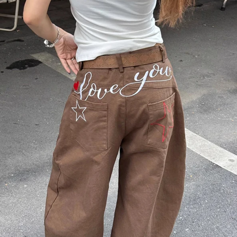Y2K Curved Boyfriend Fit Barrel Jeans