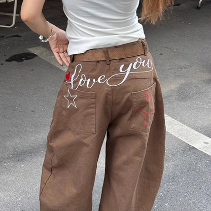 Y2K Curved Boyfriend Fit Barrel Jeans