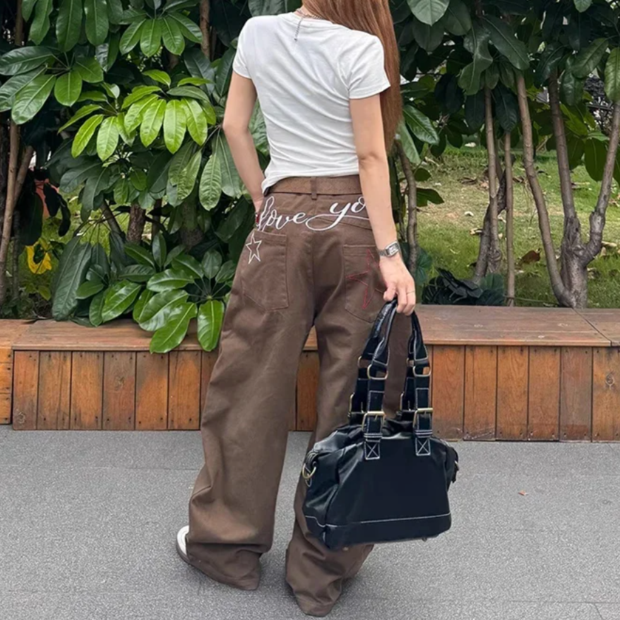 Y2K Curved Boyfriend Fit Barrel Jeans