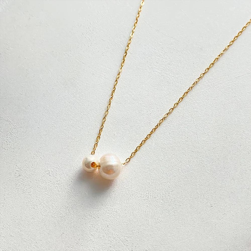 Y2K Dainty Minimalist Faux Pearl Necklace