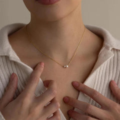 Y2K Dainty Minimalist Faux Pearl Necklace