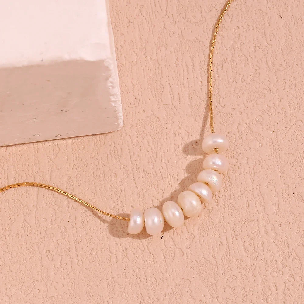 Y2K Dainty Pearl Charm Necklace