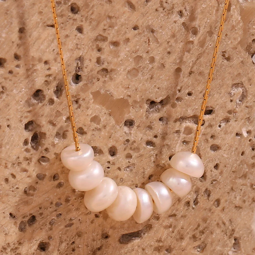 Y2K Dainty Pearl Charm Necklace