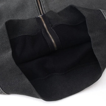 Y2K Dark Grey Balaclava Zip Up Hoodie