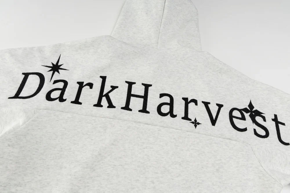 Y2K DarkHarvest Graphic Spliced Hoodie