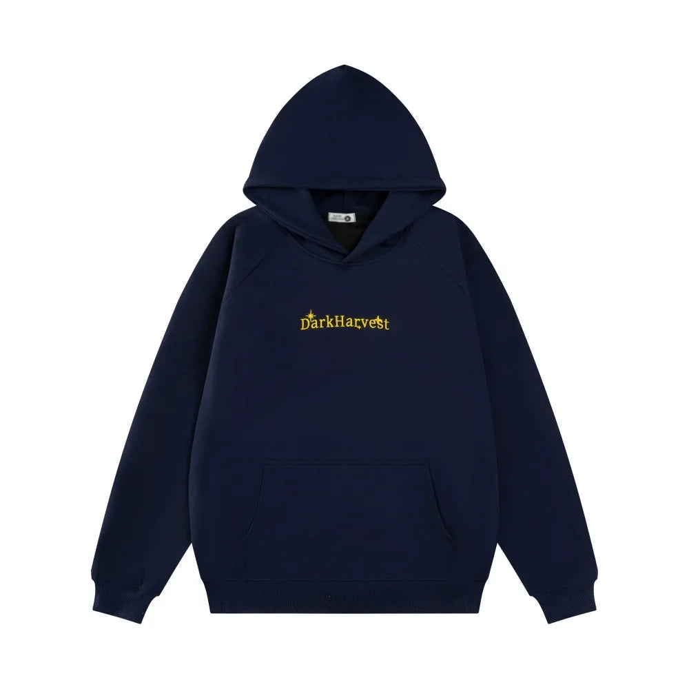 Y2K DarkHarvest Graphic Spliced Hoodie