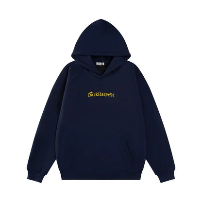 Y2K DarkHarvest Graphic Spliced Hoodie