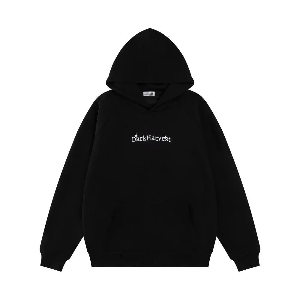 Y2K DarkHarvest Graphic Spliced Hoodie