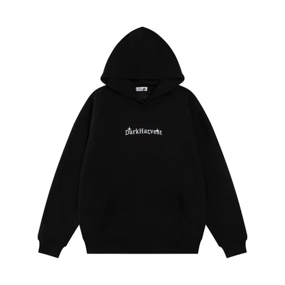 Y2K DarkHarvest Graphic Spliced Hoodie