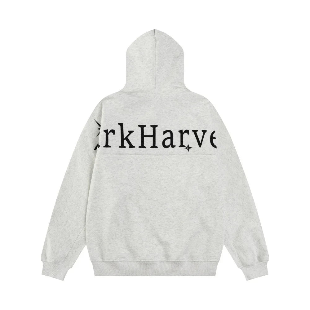 Y2K DarkHarvest Graphic Spliced Hoodie