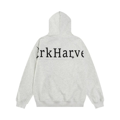 Y2K DarkHarvest Graphic Spliced Hoodie