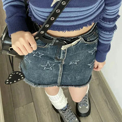 Y2K Dazzle Star Mini Skirt