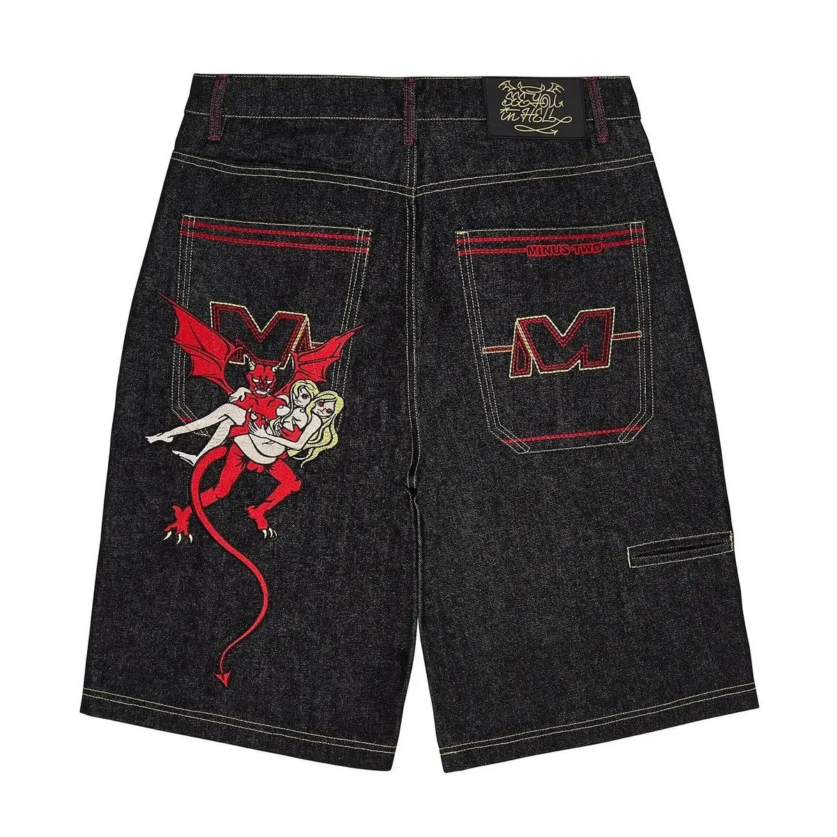 Y2K Devil's Work Graphic Jorts